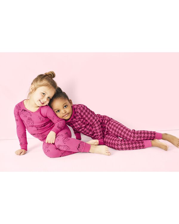 Pink Toddler 4Piece Ice Cream Cotton Blend Pajamas